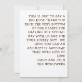 Leuke informele Typografie Foto Bruiloft Bedankkaart (Voorkant)