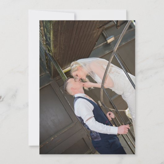 Leuke informele Typografie Foto Bruiloft Bedankkaart (Achterkant)