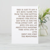 Leuke informele Typografie Foto Bruiloft Bedankkaart (Staand voorkant)