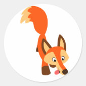 Leuke Inquisitieve Cartoon Fox Sticker (Voorkant)