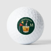 Leuke Inspirerende 19e Hole Cocktail Monogram Golfballen (Voorkant)