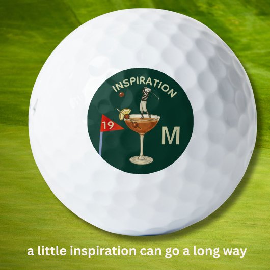 Leuke Inspirerende 19e Hole Cocktail Monogram Golfballen