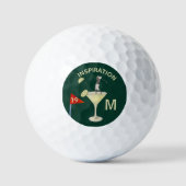 Leuke Inspirerende 19e Hole Cocktail Monogram Golfballen (Voorkant)