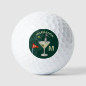 Leuke Inspirerende 19e Hole Cocktail Monogram Golfballen (Voorkant)