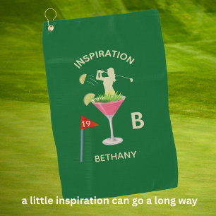 Leuke Inspirerende 19e Hole Cocktail Monogram Naam Golfhanddoek
