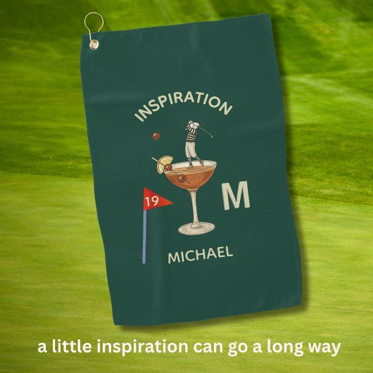 Leuke Inspirerende 19e Hole Cocktail Monogram Naam Golfhanddoek