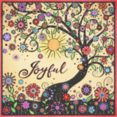 Leuke inspirerende grillige boom vreugdevolle één sticker (Voorkant)