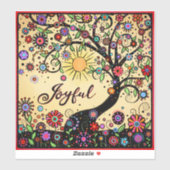 Leuke inspirerende grillige boom vreugdevolle één sticker (Vel)