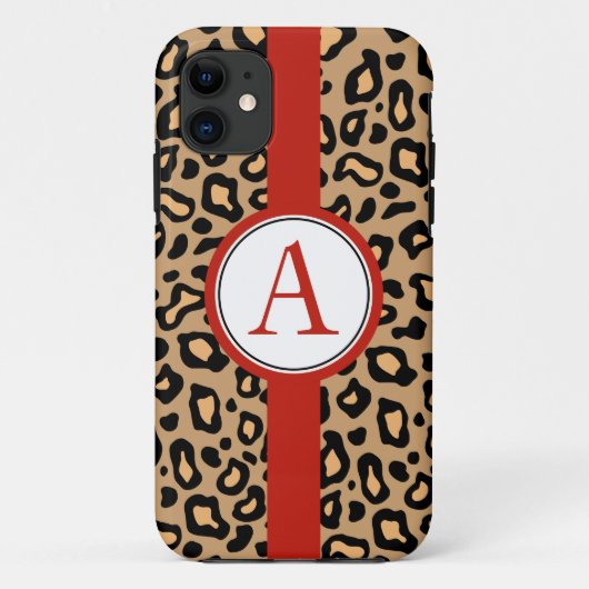 Leuke iPhone 5 Case Mate met luipaardmotief en mon (Achterkant)