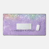 Leuke iridescen lila paarse faux glitter bureaumat (Keyboard & Muis)