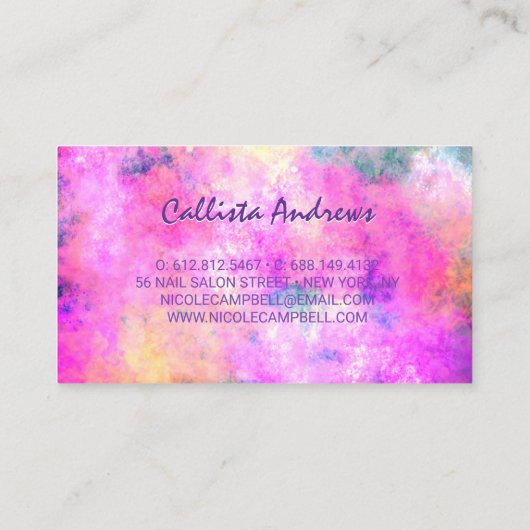 Leuke iridescen zilveren faux glitter visitekaartje (Achterkant)