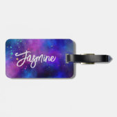 Leuke iriserende blauwe ruimte galaxy monogram bagagelabel (Achterkant horizontaal)