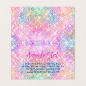 Leuke iriserende eenhoorn gouden glitter visitekaartje (Binnenkant ongevouwen)