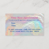 Leuke iriserende faux gouden glitter afsprakenkaartje (Achterkant)