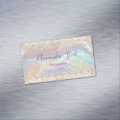 Leuke iriserende faux gouden glitter magnetisch visitekaartje (Voorbeeld)