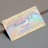 Leuke iriserende faux gouden glitter magnetisch visitekaartje