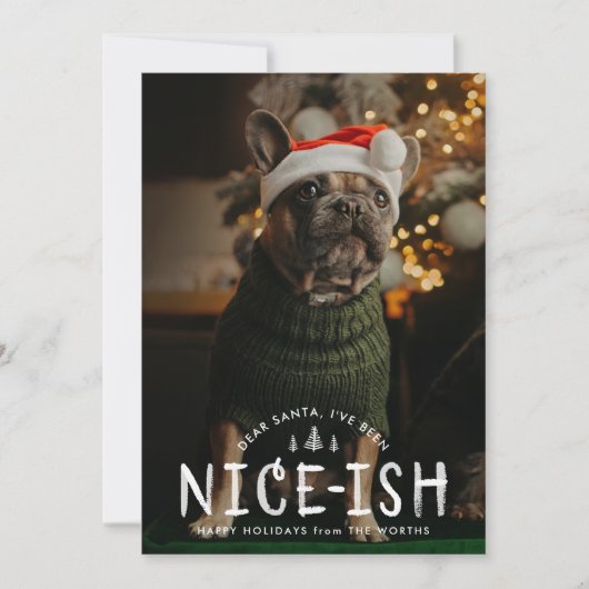 Leuke-ish stoute of leuke grappige hond kerst Kaar Feestdagenkaart (Voorkant)