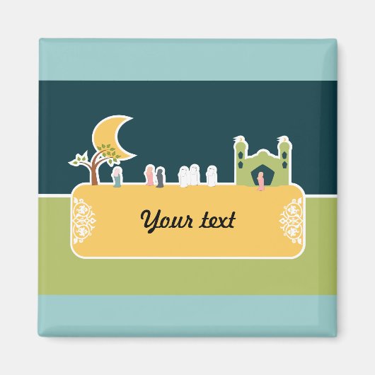 Leuke islamitische kinderen moskee Cartoon moslimn Magneet (Voorkant)