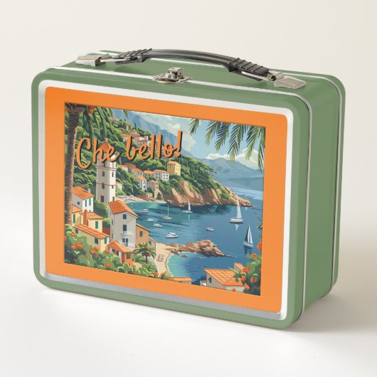 Leuke Italiaanse kust geïllustreerde retro (Voorkant)