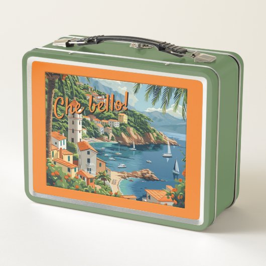 Leuke Italiaanse kust geïllustreerde retro (Achterkant)