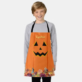 Leuke Jack O' Lantern Halloween Pompoen Bloemen Ki Schort (Gedragen)