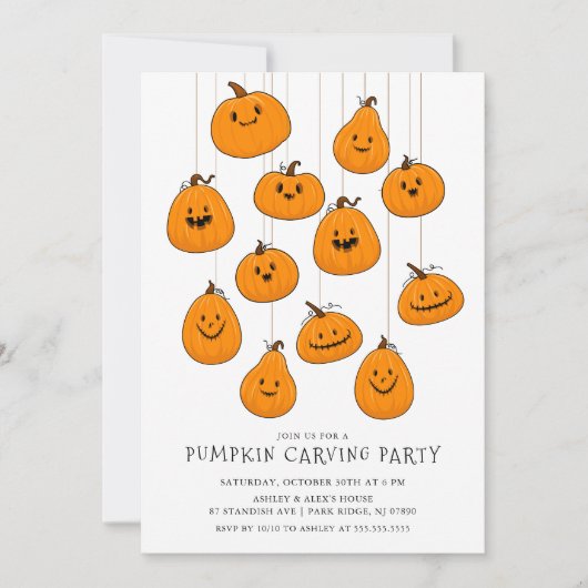 Leuke Jack O'lantaarn Pompoen Carving Halloween Kaart (Voorkant)