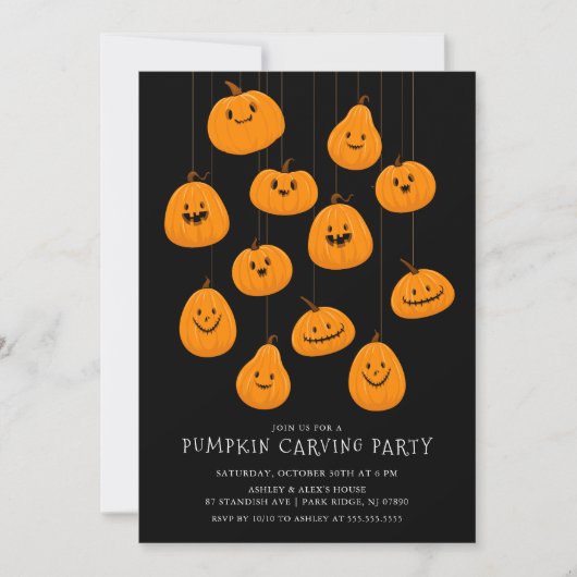 Leuke Jack O'lantaarn Pompoen Carving Halloween Kaart (Voorkant)