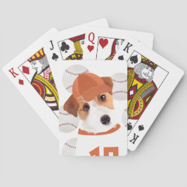 Leuke Jack Russell Hond Honkbal Jersey en Ballen Pokerkaarten