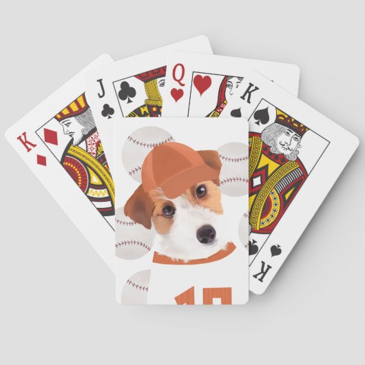Leuke Jack Russell Hond Honkbal Jersey en Ballen Pokerkaarten (Achterkant)
