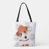 Leuke Jack Russell Hond Honkbal Jersey en Ballen Tote Bag (Achterkant)
