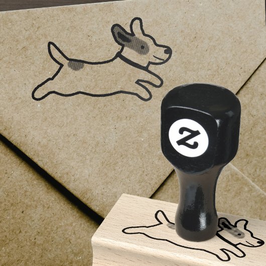 Leuke Jack Russell Terrier Cartoon Hond Rubberstempel