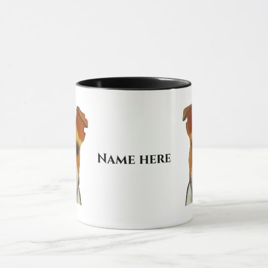 Leuke Jack Russell Terrier mok / beker. Bewerkbare (Midden)