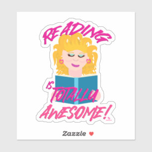 Leuke jaren '80 lezen Epic Book Cartoon Art Sticker