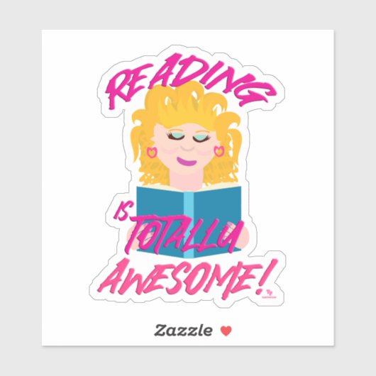 Leuke jaren '80 lezen Epic Book Cartoon Art Sticker (Vel)
