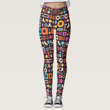 Leuke jaren 90 Retro Patroon Leggings
