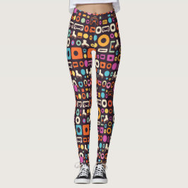 Leuke jaren 90 Retro Patroon Leggings