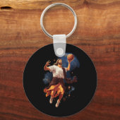 Leuke Jezus die Basketbal speelt Sleutelhanger (Voorkant)