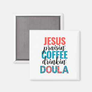 Leuke Jezus Lovende Koffie Drinkende Christelijke  Magneet