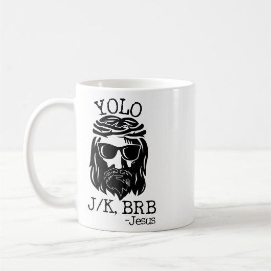 Leuke Jezus Pasen Yolo JK BRB Sms'en Koffiemok (Links)