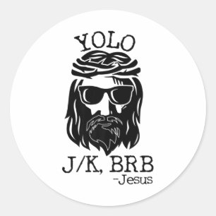 Leuke Jezus Pasen Yolo JK BRB Sms'en Ronde Sticker