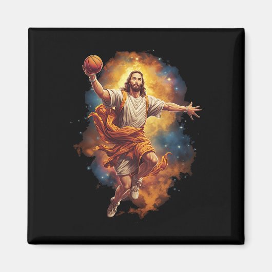 Leuke Jezus Spelen Basketbal 1 Magneet (Voorkant)