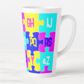 Leuke Jigsaw Puzzle Stukken & Alfabet Letters Latte Mok (Rechts)