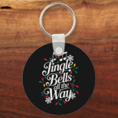 Leuke Jingle Bells helemaal feestelijk kerstfeest Sleutelhanger (Voorkant)