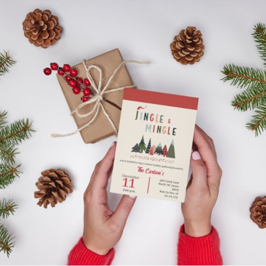 Leuke Jingle en Mingle Kerstfeest uitnodiging