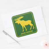 Leuke John Moose Parodie Boer  Vierkante Sticker (Envelop)
