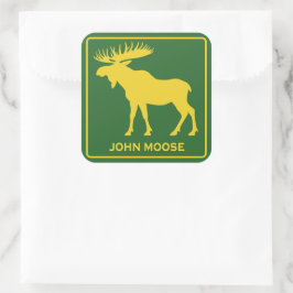 Leuke John Moose Parodie Boer  Vierkante Sticker