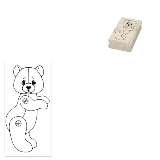 Leuke Jointed Teddy Bear Rubber Stamp Rubberstempel (Gestempeld)