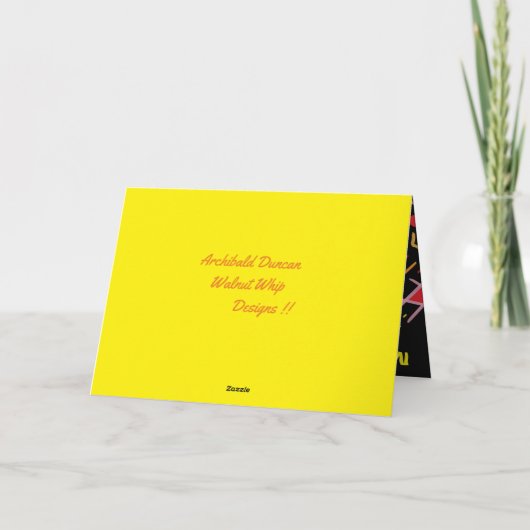 Leuke Joke boodschap en zany gemengde kleur ontwer Kaart (Achterkant)