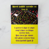 Leuke Joke boodschap en zany gemengde kleur ontwer Kaart (Binnen)