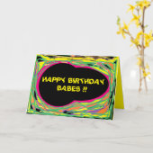 Leuke Joke boodschap en zany gemengde kleur ontwer Kaart (Gele Bloem)